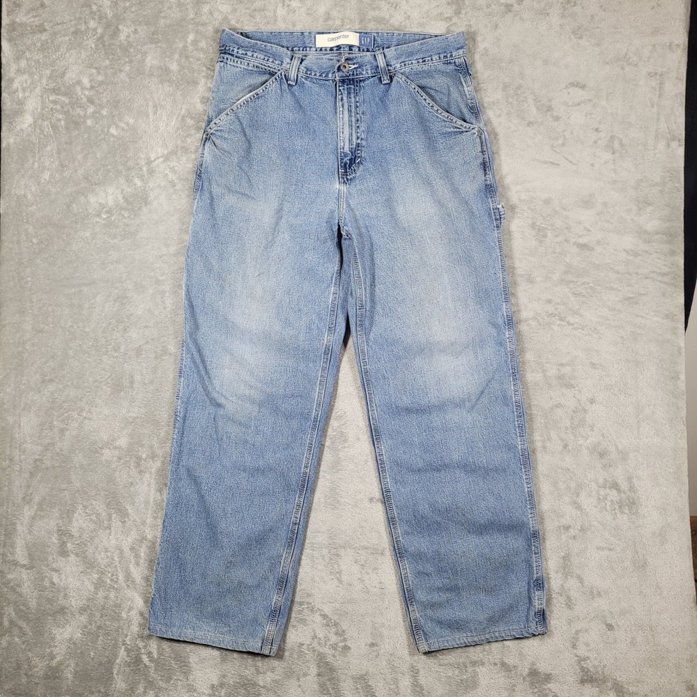 Vintage Gap Carpenter Jeans Mens 34x31 Blue Straight Leg Baggy Skater Grunge Y2K